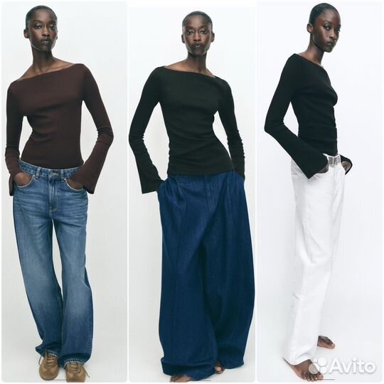 Топ zara с рукавами клеш