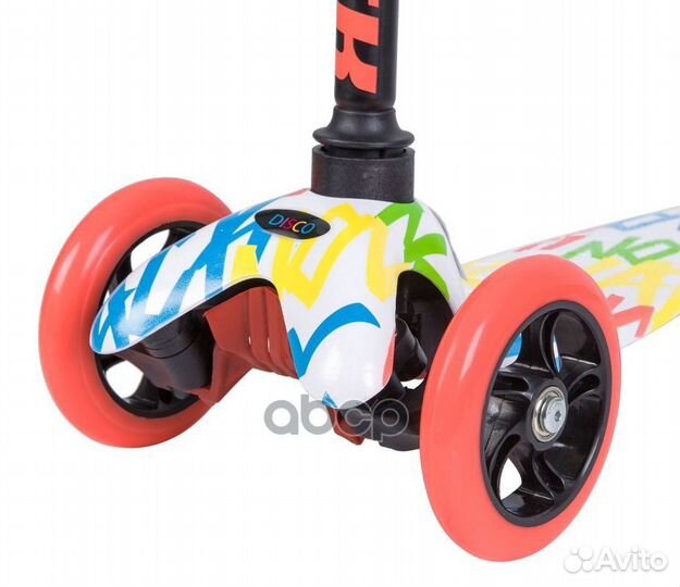 Самокат 3-х колесный Кикборд детский Disco-kids
