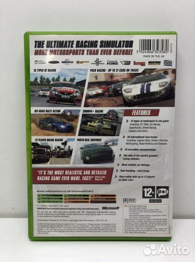 Диск toca race driver 2 для Xbox Original