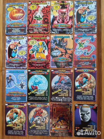 Карточки человек паук из разных серий