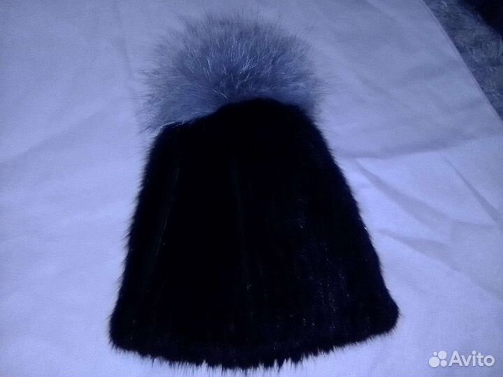 Шапка норковая женская вязка