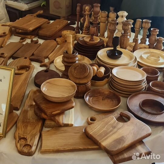 Кухонные доски, тарелки из дерева, токарка