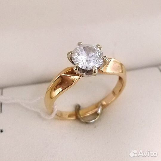 Кольцо / размер 15 / 1,97г / Золото585 / фианиты круглые