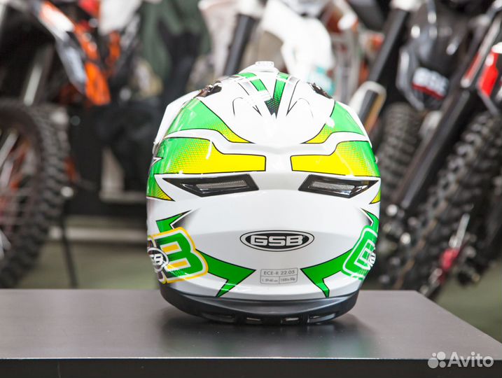 Шлем мотокроссовый GSB XP-14B White/green