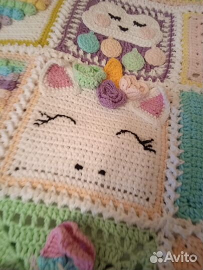 Плед детский вязаный