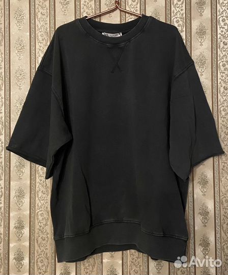 Футболка оверзайз Zara темно-серого цвета р.S