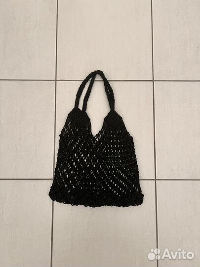 Сумка шопер Pinkkarrot черная вязаная