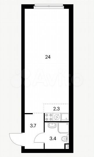 Квартира-студия, 33,4 м², 20/32 эт.