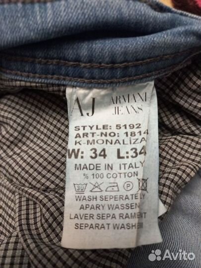 Джинсы Armani Jeans W34/L34,Италия