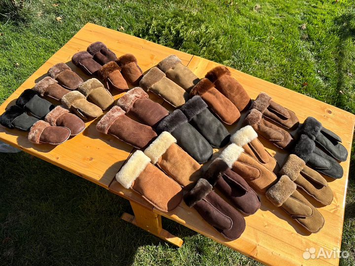 Варежки детские из натуральной овчины