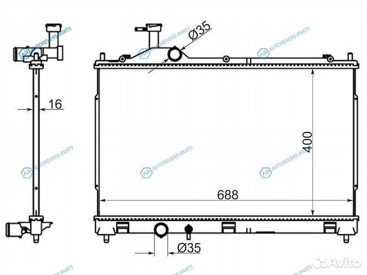 MC0089 Радиатор mitsubishi outlander XL 13