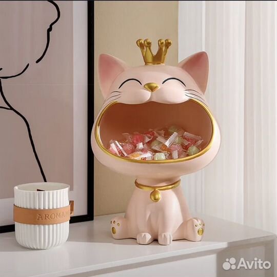 Конфетница фигурка статуэтка кошка