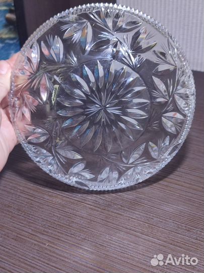 Блюдо из хрусталя СССР