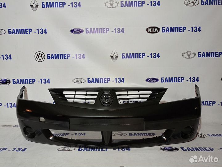 Бампер передний renault logan фаза 1 черный-676