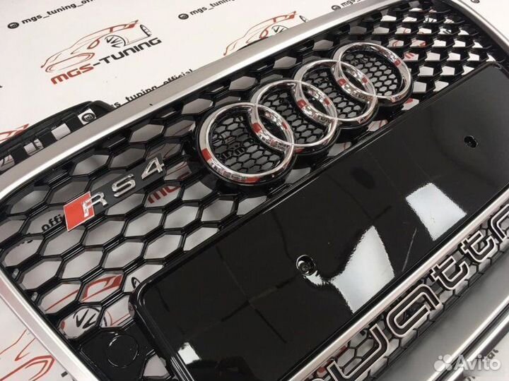 Решетка Audi A4 04-07гг. В стиле RS4 #1