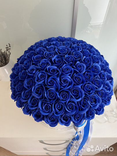 Синие мыльные розы 121, 101, 81, 71, 55, 51