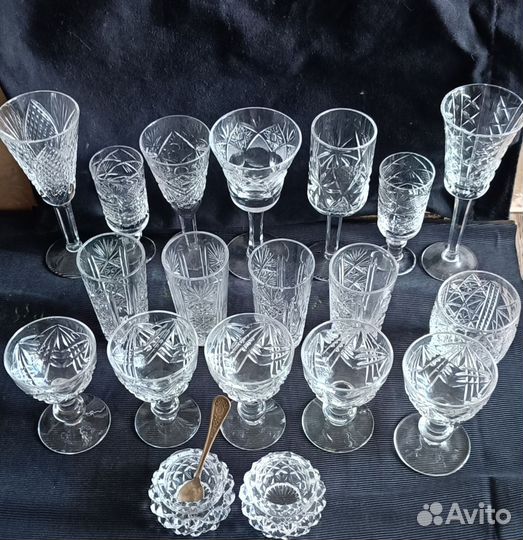 Хрустальные бокалы,стопки,солонки
