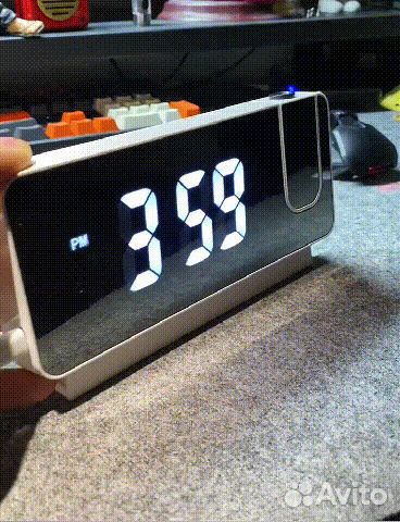 Часы Орбита OT-CLT08, черные, проекционные, 60398