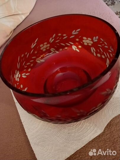 Ваза цветное чешское стекло