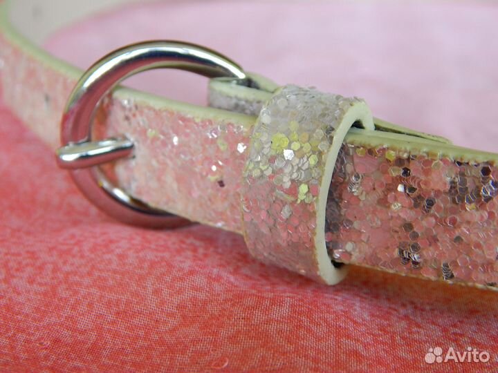 Ремень розовый с блёстками Бесплатно