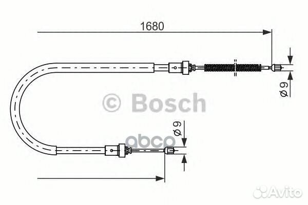 Трос стояночного тормоза лев 1987477955 Bosch