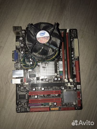 Материнская плата с прцессором и куллером lga775