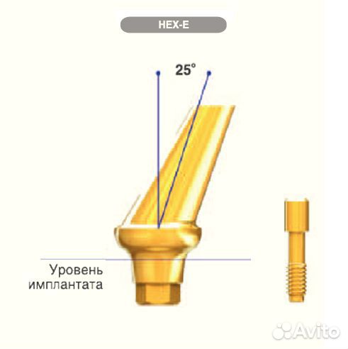 Угловой абатмент аnyridge 25 4.0 десна 4.0 мм