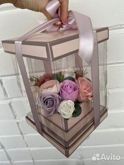 Мыльные розы в коробке