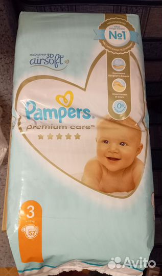 Подгузники pampers premium care 1, 78 шт