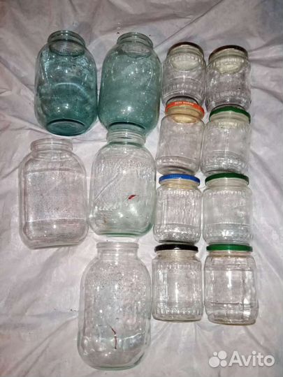 Банки стеклянные: 5л, 1л, 0,8мл, 0,7мл, 0,5мл