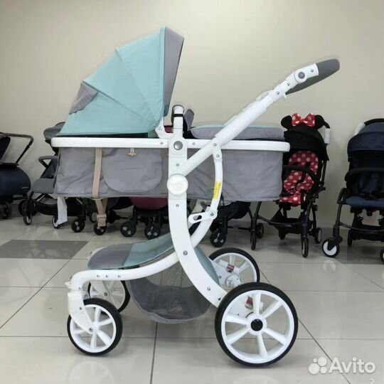 Коляска 2 в 1. - нежная- новая