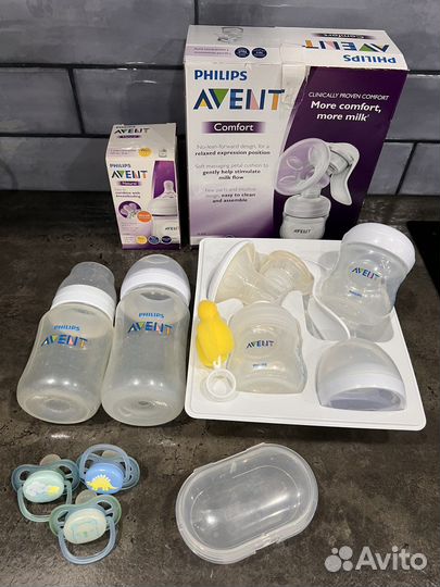 Молокоотсос ручной avent + доп бутылочки