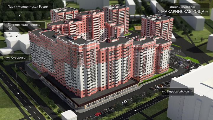 2-к. квартира, 53,7 м², 10/16 эт.