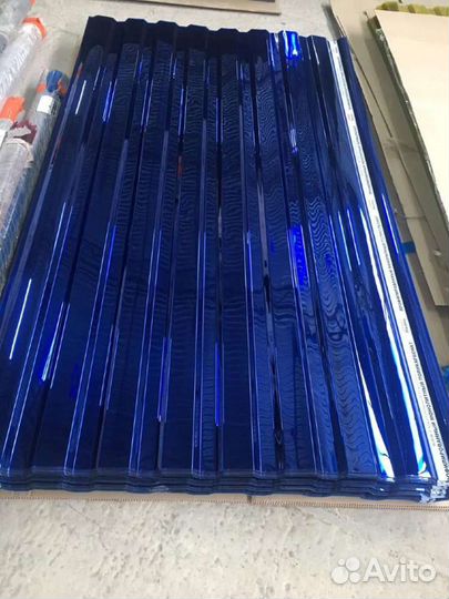 Профилированный поликарбонат синий 1,3мм