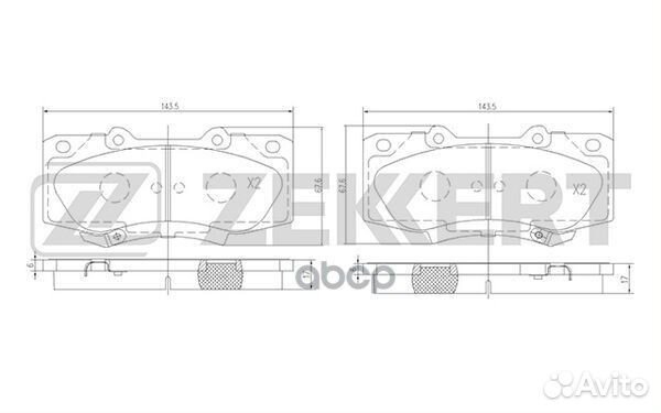 Колодки торм. диск. передн. Toyota Hilux (N10 N
