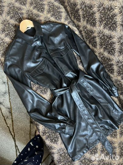 Кожаное платье stradivarius