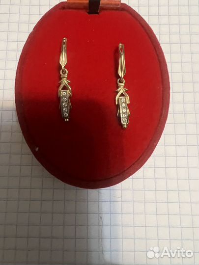 Серьги золотые с брилиантами 585