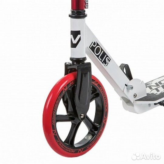 Городской самокат polis 230 plastic, бело-красный