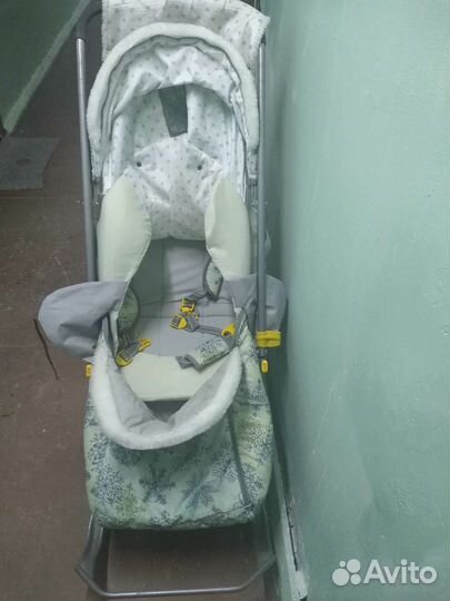 Детские санки коляска с колесами