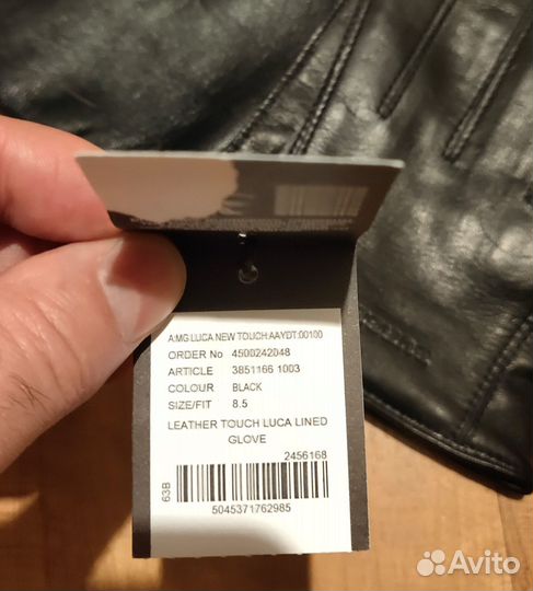 Новые кожаные мужские перчатки Burberry оригинал