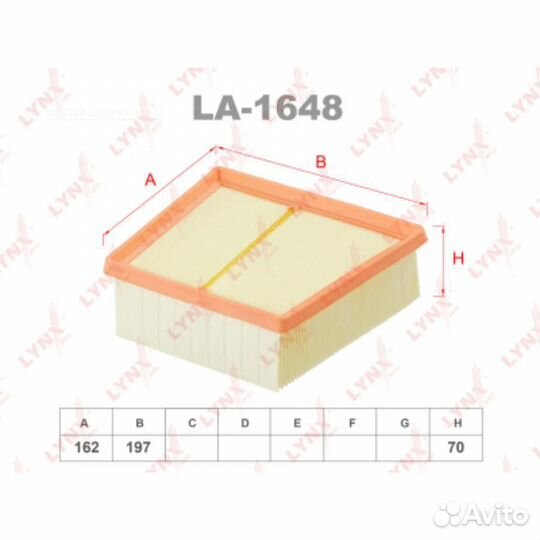 Lynxauto LA-1648 Фильтр воздушный