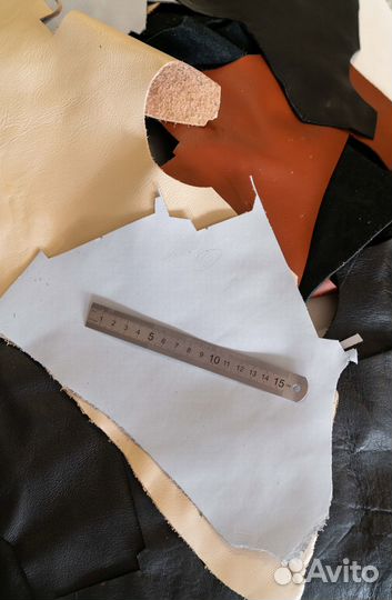 Кожа натуральная для рукоделия крупный лоскут 1кг