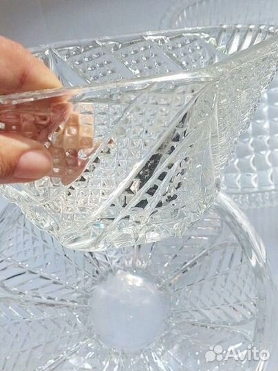 Ваза для фруктов/салатник хрусталь
