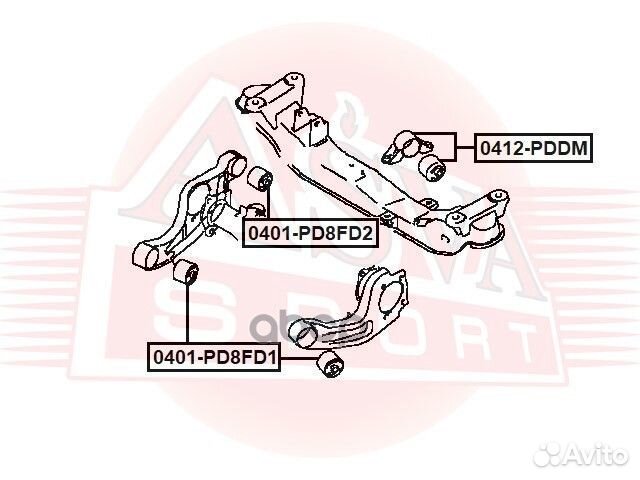 Сайлентблок подушки дифференциала 0401PD8FD1 asva
