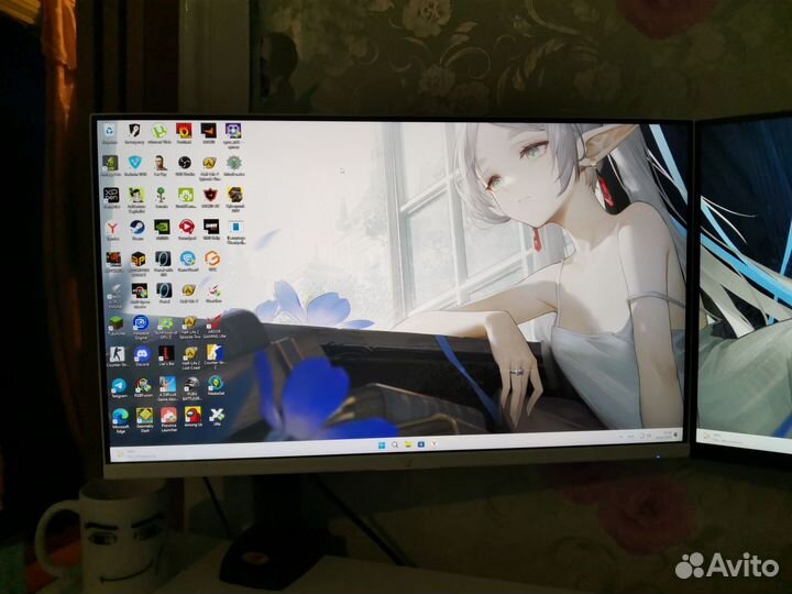 Два Мониторв 144 гц 24 дюйма ips черный и белый