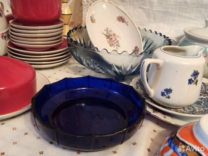 Фарфоровая посуда СССР, Чехия, цветное стекло СССР