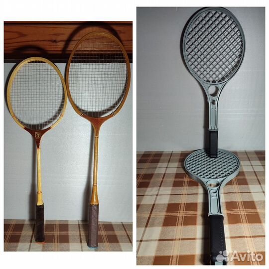 Ретро Ракетки для бадминтона и большого тенниса