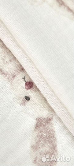 Муслин шир.140 см двухслойный зайчата на белом