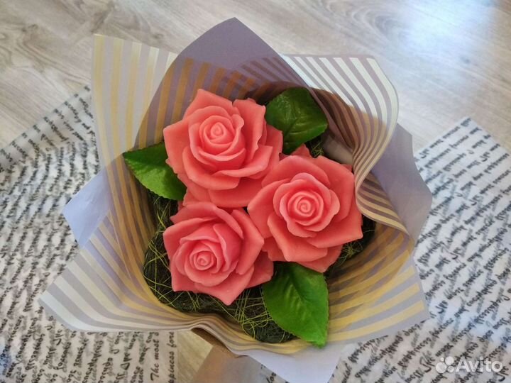 Букет из мыльных роз