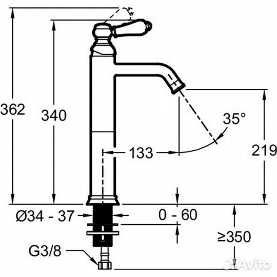 Смеситель для раковины чаши золото матовое